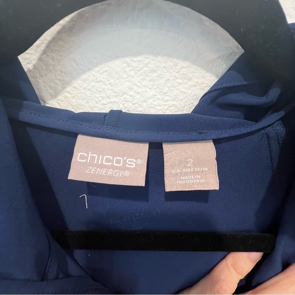 Chico’s Zenergy Floral Hooded Jacket Women’s Size L Full Zip Lightweight Pockets - Picture 4 of 8